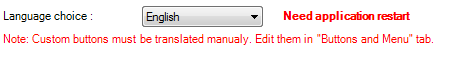 Language choices